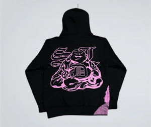 Nueva Sudadera con Capucha Estilo Streetwear con Lavado Ácido, Impresión DTG Personalizada, Cierre de Cremallera, Pedrería, para Hombre, 100% Algodón Grueso, con Diseño Gráfico - Product Image 2