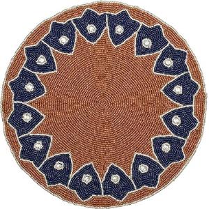 Customized Handmade Polyester Floral Shaped Brown <b>Bead</b> <b>Placemat</b> home Dining Table Decorative Mat Kitchen Ware Product mat - Product Image 4