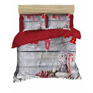 Parure de lit double à imprimé numérique festif de Noël, 100 % coton Ranforce, style classique, pour usage domestique - Product Image 6