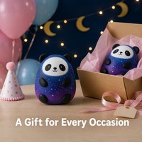 Galaxy Panda Ei Squishy Langsam Aufsteigendes PU-Schaum Stressabbau-Spielzeug Niedliche Schreibtischdekoration Partygeschenk