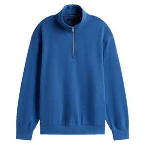 Pull-over surdimensionné à fermeture éclair et quart en tricot pour hommes Sweat-shirt à capuche décontracté pour l'hiver Pull-over pour hommes de haute qualité avec logo personnalisé OEM - Product Image 4
