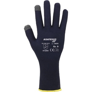Safety <b>Gloves</b> Fine-<b>Knit</b> Touchscreen <b>Gloves</b> Size 8 Dark Blue EN 388 PPE Category II for ASATEX Pack of 12 - Product Image 1