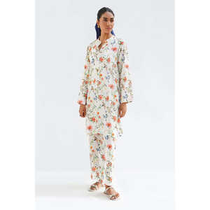 Ensemble coordonné décontracté en coton et viscose imprimé KST-43357 pour le printemps/été, fabriqué en tissu crêpe - Product Image 4