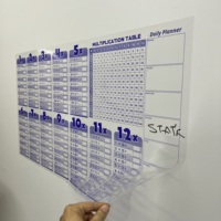Tabla de Multiplicar Educativa Reutilizable para Niños, Material de Pizarra Blanca de Borrado en Seco, Superficie de Poliestireno Duradera con Retención Electrostática