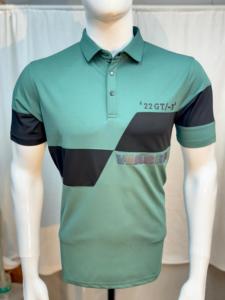 เสื้อยืดผ้าโพลีคอตตอนสีสองสีสำหรับผู้ชายชุดกีฬาแบบลำลอง - Product Image 3