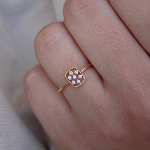 Saven 18K แหวนทองคำแท้พร้อมเพชรธรรมชาติของขวัญสำหรับสวมใส่ทุกวันแหวนเพชรธรรมชาติ - Product Image 2