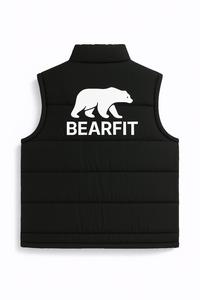 BEARFIT Veste d'hiver noire sans manches pour hommes Logo personnalisé Gilet en toile avec méthode de tissage non tissé Streetwear en plein air - Product Image 2