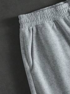 Custom Logo Embroidery Sweat Suit Heavyweight Cotton Fleece Streetwear Winter Men's Contrast-Colors Flared <b>Sweatpants</b> Tracksuits - Product Image 4