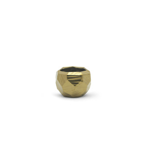 CGB3903GD - <b>Small</b> Gold Geometric <b>Pot</b> - 4W x 2.75H - Product Image 1
