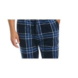 Pantaloni da pigiama in pile testurizzato a quadri blu Chevron da uomo Perry Ellis Portfolio XL - Product Image 3