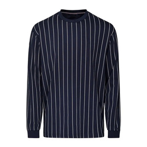 Sudaderas Personalizadas con Diseño de Rayas para Hombre, Cuello Redondo, Estilo Nuevo 2025, Sudadera de Manga Larga de Algodón Transpirable para Hombre - Product Image 1