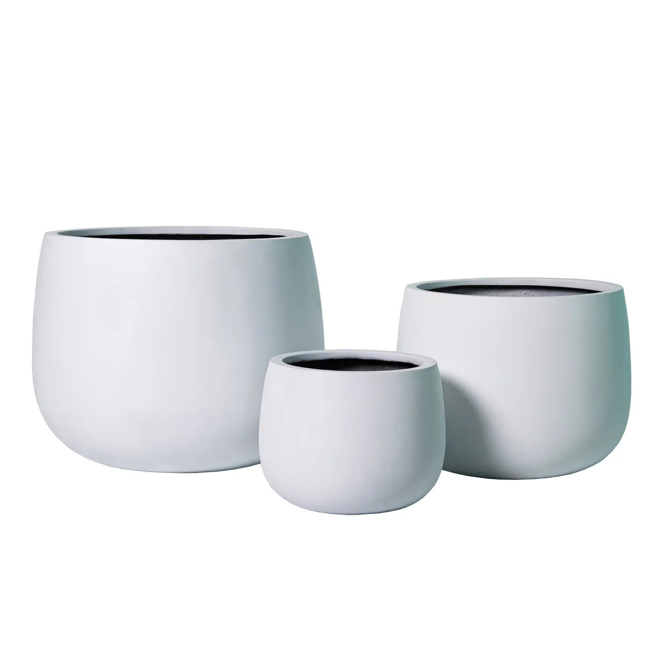 Pots et jardinière en plastique blanc à peinture lisse et succulente personnalisés en fibre de verre grand jardin de fleurs d'extérieur