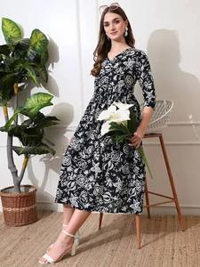 Main indienne bloc floral imprimé coton robe été porter robe décontractée boho robe femmes mode cadeau personnalisé en vente. - Product Image 5