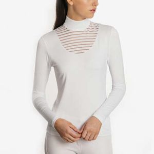 Chemise d'équitation pour femmes personnalisée chemise de spectacle en maille ventilée vêtements de sport vêtements équestres vente en gros de chemises d'équitation couche de base haut - Product Image 3