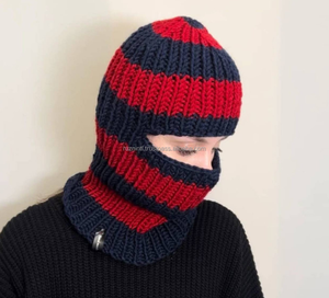 Masque Balaclava Tricoté Broderie Élégante Couvre-Tête Complet Hiver Chaud Masque de Ski pour Mode Streetwear Extérieur - Product Image 4