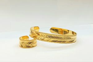 กำไลข้อมือทอง 24 กะรัต สำหรับผู้หญิง พร้อมแหวน - Product Image 2