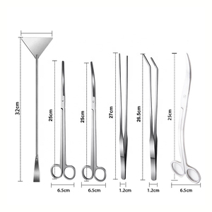 Kit de tanque de acero inoxidable para acuario, juego de herramientas para plantas acuáticas, juego de herramientas para paisaje de Acuario, pinzas para hierba de agua, tijeras - Product Image 1