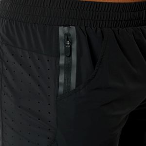Plus lisse et plus doux 80% Nylon 20% élasthanne noir hommes Compression doublé tissé baggy entraînement court avec poches avant - Product Image 6