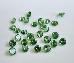 พลอยโกเมนสีเขียว tsavorite ธรรมชาติ2.5มม. เจียระไน-หลวมโกเมนสีเขียว - Product Image 1