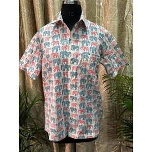เสื้อเชิ้ตลำลองสำหรับมืออาชีพ ผ้าฝ้ายป๊อปลิน 100% ทรงเข้ารูป ระบายอากาศดี มีสไตล์ ลายสัตว์ ให้ความสบายสำหรับผู้ชาย - Product Image 1