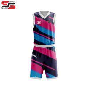 Customized Double Sided Mesh Basketball Jersey Suit Sublimation <b>Print</b> Reversible Basketball Uniforms - Product Image 1