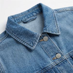 Veste en jean slim fit pour femme, couleur délavée personnalisée, tissu extensible, détails de couture élégants, vêtement décontracté tendance - Product Image 4