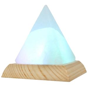 Embrassez la sérénité avec l'élégante lampe au sel de l'Himalaya pyramide naturelle rose clair-Sian Enterprises - Product Image 6