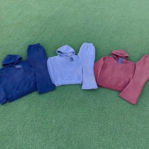 NOUVEAU Survêtements personnalisés à impression bouffante 3D Ensemble de survêtements en polaire deux pièces Joggers en coton surdimensionnés Ensemble pantalon de survêtement évasé et sweat à capuche Me - Product Image 5