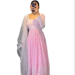 結婚式やフェスティバルのためのホット販売女性アナルカリガウン女性のためのドレス素材2024