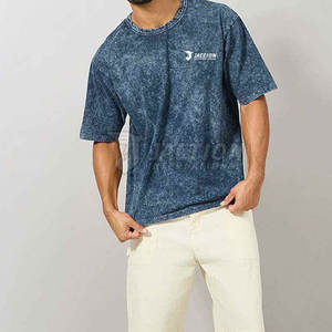Nouveau Style imprimé Deign 100% coton coupe ample lavage à l'acide T-Shirts taille personnalisée meilleure qualité T-Shirt pour hommes en gros - Product Image 3