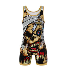 ชุดมวยปล้ำแบบซับลิเมชั่นสำหรับมืออาชีพจากสหรัฐอเมริกา ขายส่ง |   เสื้อกล้ามยืดหยุ่นแบบรัดรูป |   พิมพ์สีและโลโก้ตามสั่ง - Product Image 1