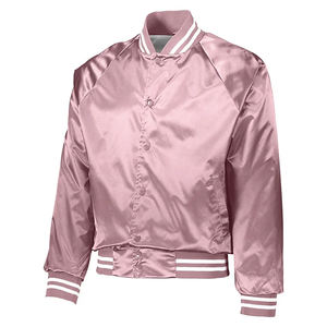 Best-seller Blouson aviateur en satin pour hommes couleur personnalisée logo mode vente en gros Veste en toile avec fini satin de soie - Product Image 2