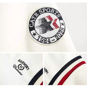 Chaqueta de béisbol americana bordada de primavera para hombre y mujer, estilo patchwork, holgada - Product Image 3