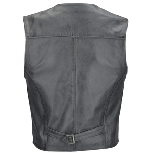 Gilet en cuir de moto léger de haute qualité pour hommes Logo personnalisé Gilet en cuir véritable véritable à vendre - Product Image 3