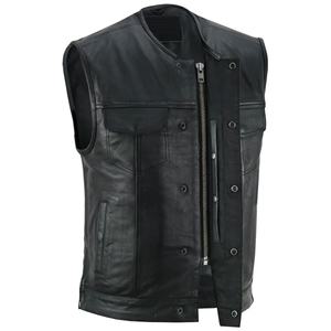 เสื้อกั๊กหนังแท้ปักลายแบบสั่งทำสำหรับผู้ชาย สไตล์สตรีทคลาสสิก ระบายอากาศได้ดี เป็นมิตรกับสิ่งแวดล้อม เหมาะสำหรับขี่มอเตอร์ไซค์ - Product Image 1