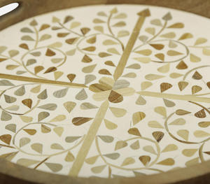 Plateau à dîner en forme de Rectangle de haute qualité attrayant en résine plastique flore incrustation d'os plats de service assiettes Design fantaisie - Product Image 2