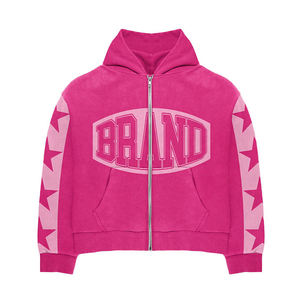 Fabricant personnalisé de sweat à capuche zippé et pantalon de survêtement évasé empilé délavé à l'acide vintage pour hommes de grande taille vêtements de sérigraphie - Product Image 4