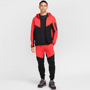 ชุดวอร์มเทคฟลีซสำหรับผู้ชาย ชุดฤดูหนาว รับสกรีนโลโก้ เสื้อฮู้ดซิปแขนยาว ผ้าโพลีเอสเตอร์ 100% ระบายอากาศได้ดี สไตล์สตรีท - Product Image 1