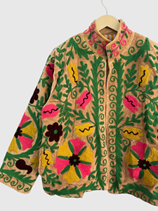 Veste en coton brodée de fleurs, col mandarin, manches longues, style Prairie Chic, vêtements d'automne pour femmes - Product Image 3