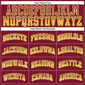 เสื้อกีฬาเบสบอลตาข่ายโพลีเอสเตอร์ระบายอากาศได้ดีสีทองสีแดงเข้มโลโก้ออกแบบได้ตามต้องการ - Product Image 4