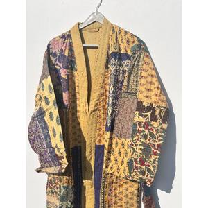 Albornoz Kantha de algodón indio Patchwork Estampado floral Kimono Robe Wrap para verano Invierno Kantha Kimono Dress - Product Image 2
