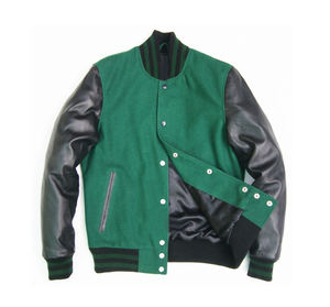 Broderie chenille personnalisée 100% laine Street Wear veste à manches en cuir véritable veste universitaire Letterman pour hommes - Product Image 3