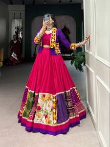 ผ้าเรยอนที่สุดพิเศษของเราเสื้อเบลาส์ lehenga และชุดโคติพร้อมแผ่นปะสำหรับงานปาร์ตี้ - Product Image 5