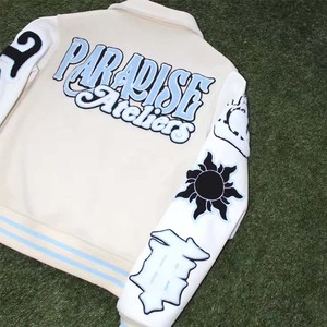 High Quality Custom Men's Varsity <b>Jackets</b> Winter Letterman <b>Leather</b> Sleeves Embroidery Manufacturer's High-End <b>Jackets</b> - Product Image 4