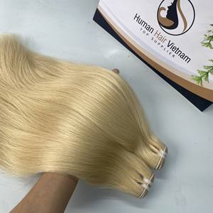 100% Extensiones de cabello humano de Vietnam Doble dibujado Virgen Trama única Rubio Recto Onda natural Curl Atado a mano Raw PERRUQUE - Product Image 3
