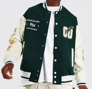 Venta caliente Precio razonable Hombres Lettermen Varsity Chaqueta acolchada con capucha Lona OEM/ODM Servicio Suministro directo de fábrica Logotipo frontal - Product Image 5