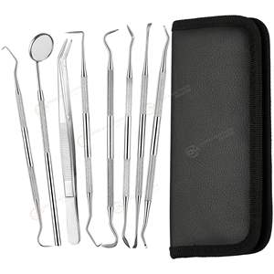 Juego de instrumentos dentales, kit de examen Dental de acero inoxidable, espejo, buena calidad, 8 Uds. - Product Image 1