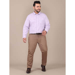 Amanush <b>Men's</b> Plus Size Lavender Linen Cotton Formal Shirt Full Sleeve Turn-down Collar Casual Regular Fit Summer Wear - Product Image 6