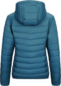 Chaqueta acolchada de algodón sólido con cierre de cremallera bordada personalizada para mujer, prendas de vestir exteriores impermeables con cuello levantado para invierno, estilo fino - Product Image 4