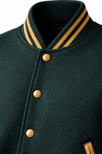 Veste universitaire en laine avec manches en cuir, patchs en chenille brodés sur mesure, style Letterman, pour le baseball et l'université, vente en gros - Product Image 3